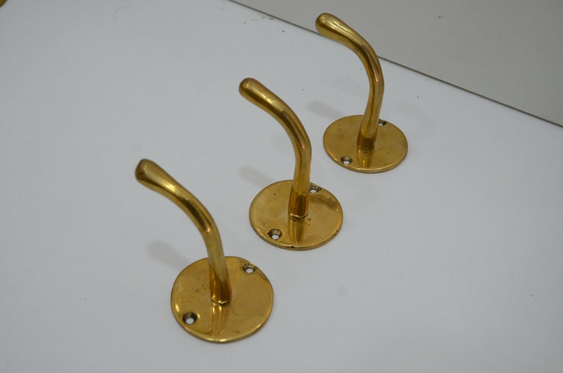 Unlacquered Solid Brass Hook Sets for Wall & Door