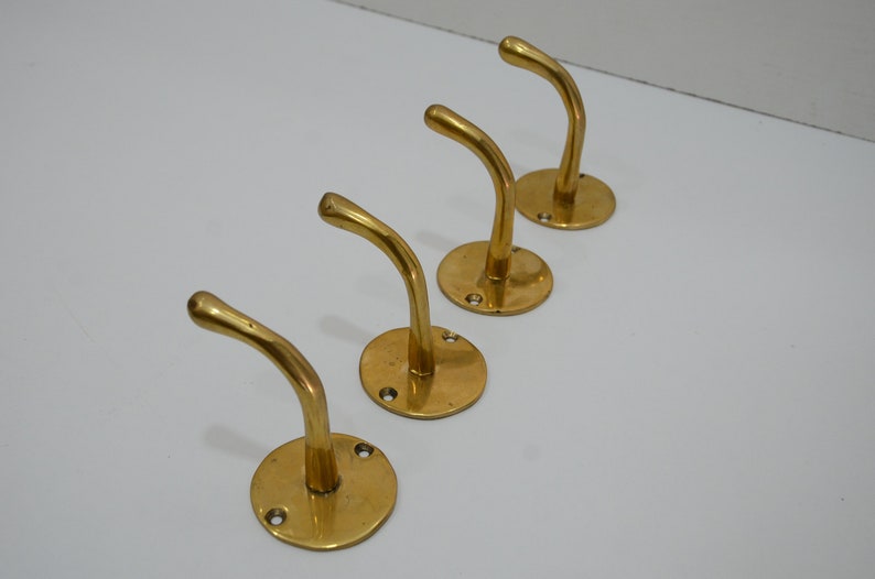 Unlacquered Solid Brass Hook Sets for Wall & Door