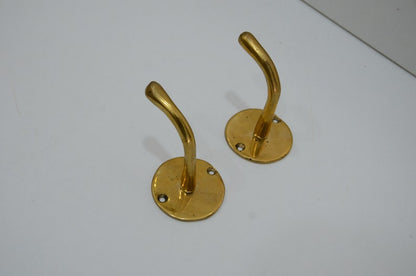 Unlacquered Solid Brass Hook Sets for Wall & Door