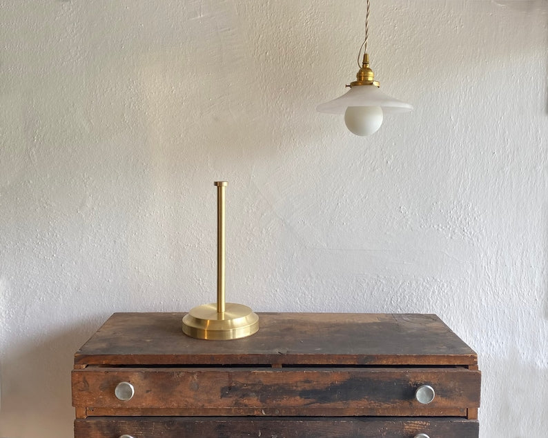 Unlacquered Brass Standing Paper Towel Holder