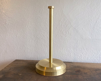 Unlacquered Brass Standing Paper Towel Holder