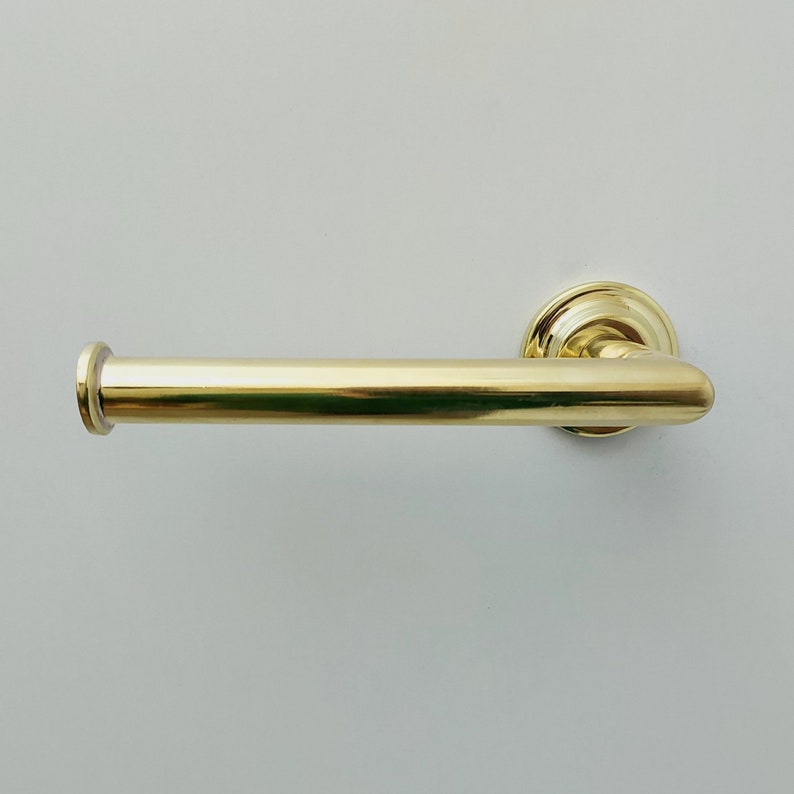 Unlacquered Brass Toilet Paper Holder For Bathroom, Solid Brass Wall Mount Toilet Roll Holder