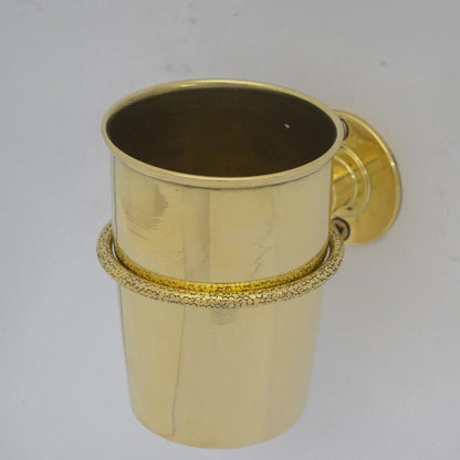 Brass Wall-Mounted Toothbrush Holder for Bathroom Cup