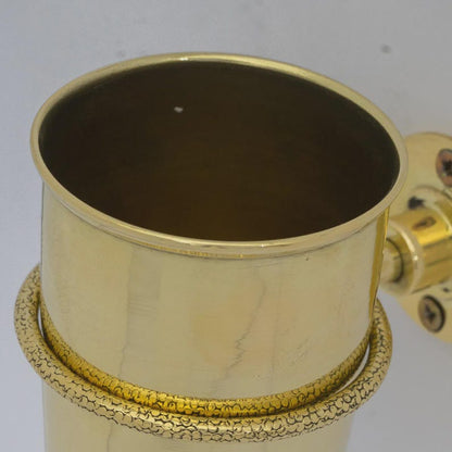 Brass Wall-Mounted Toothbrush Holder for Bathroom Cup