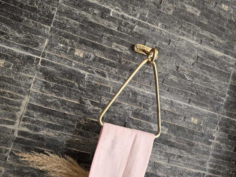 Handmade Unlacquered Brass Towel Ring
