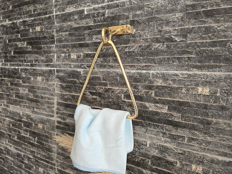 Handmade Unlacquered Brass Towel Ring
