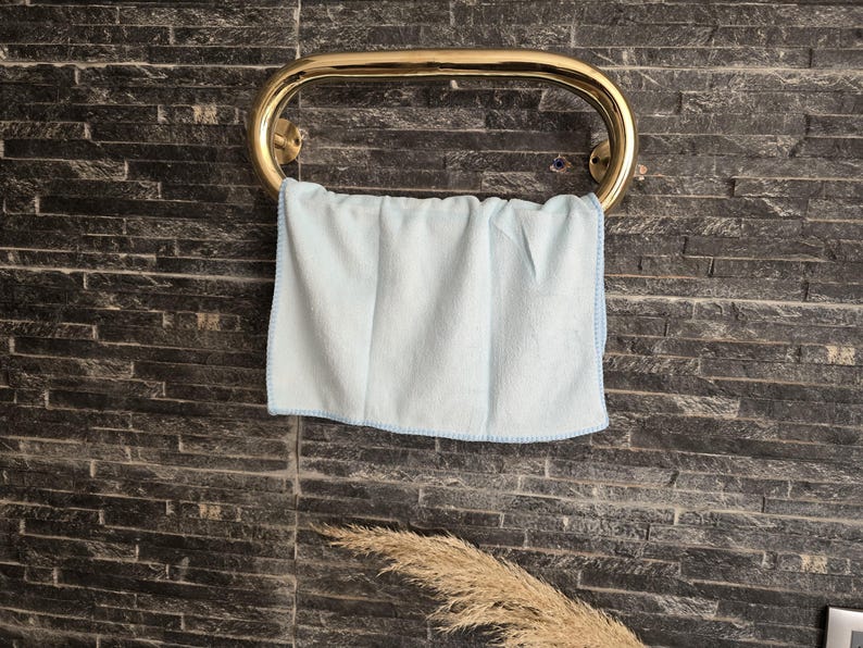Unlacquered Solid Brass Oval Towel Ring