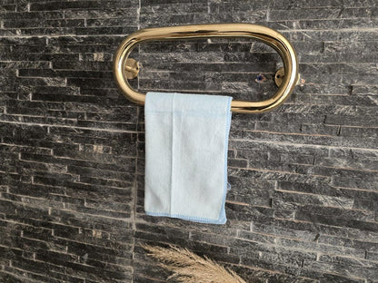 Unlacquered Solid Brass Oval Towel Ring