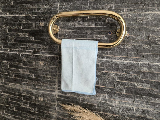 Unlacquered Solid Brass Oval Towel Ring