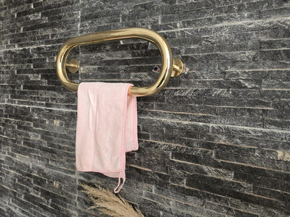 Unlacquered Solid Brass Oval Towel Ring