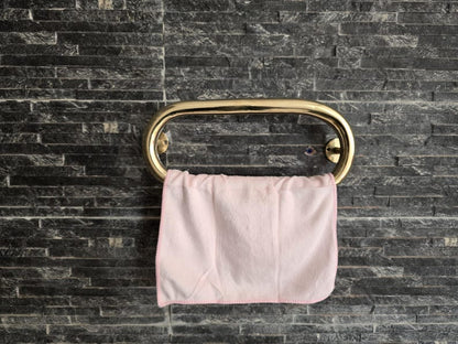 Unlacquered Solid Brass Oval Towel Ring