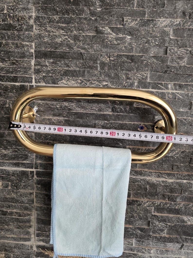 Unlacquered Solid Brass Oval Towel Ring