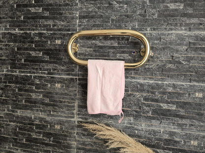 Unlacquered Solid Brass Oval Towel Ring