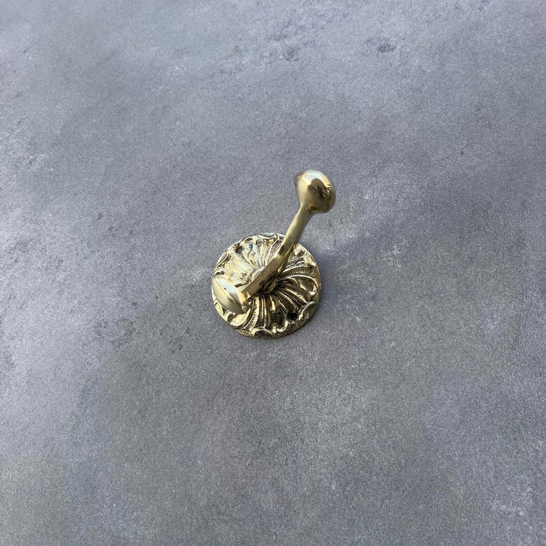 Handmade Unlacquered Brass Wall Hook Floral Coat