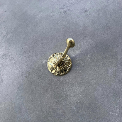 Handmade Unlacquered Brass Wall Hook Floral Coat