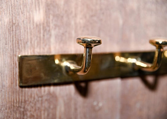 Luxury Unlacquered Brass Wall Hook Rack
