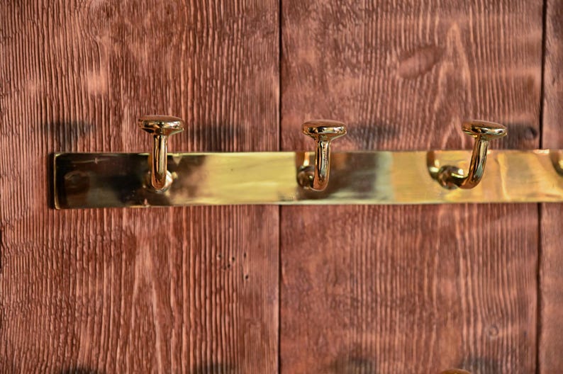 Luxury Unlacquered Brass Wall Hook Rack