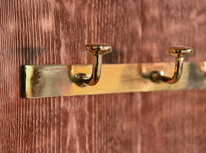 Luxury Unlacquered Brass Wall Hook Rack