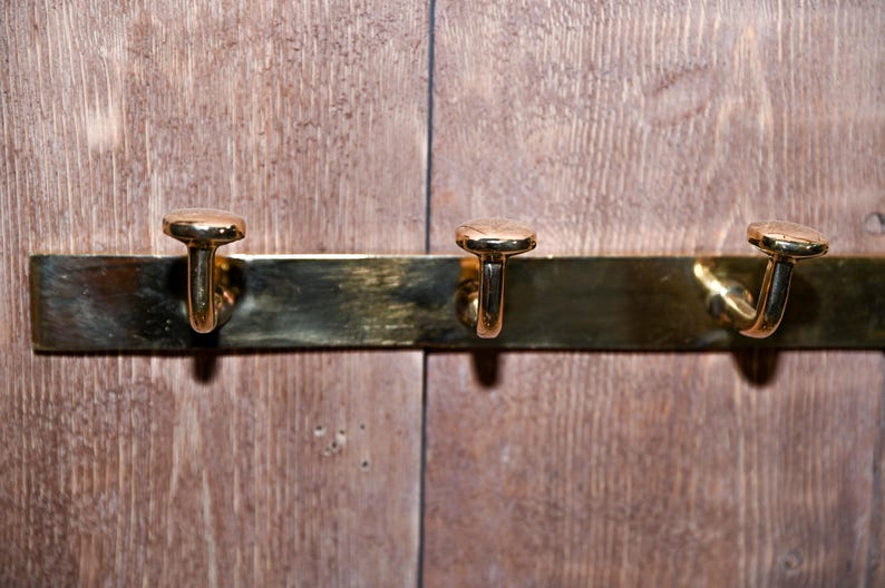 Luxury Unlacquered Brass Wall Hook Rack