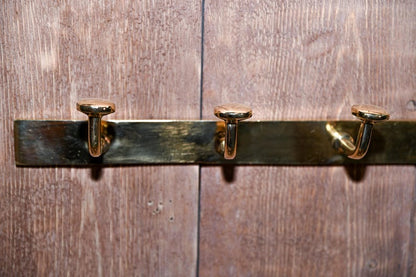 Luxury Unlacquered Brass Wall Hook Rack