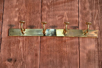 Luxury Unlacquered Brass Wall Hook Rack