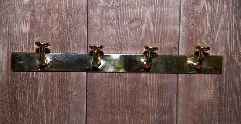 Luxury Unlacquered Brass Wall Hook Rack