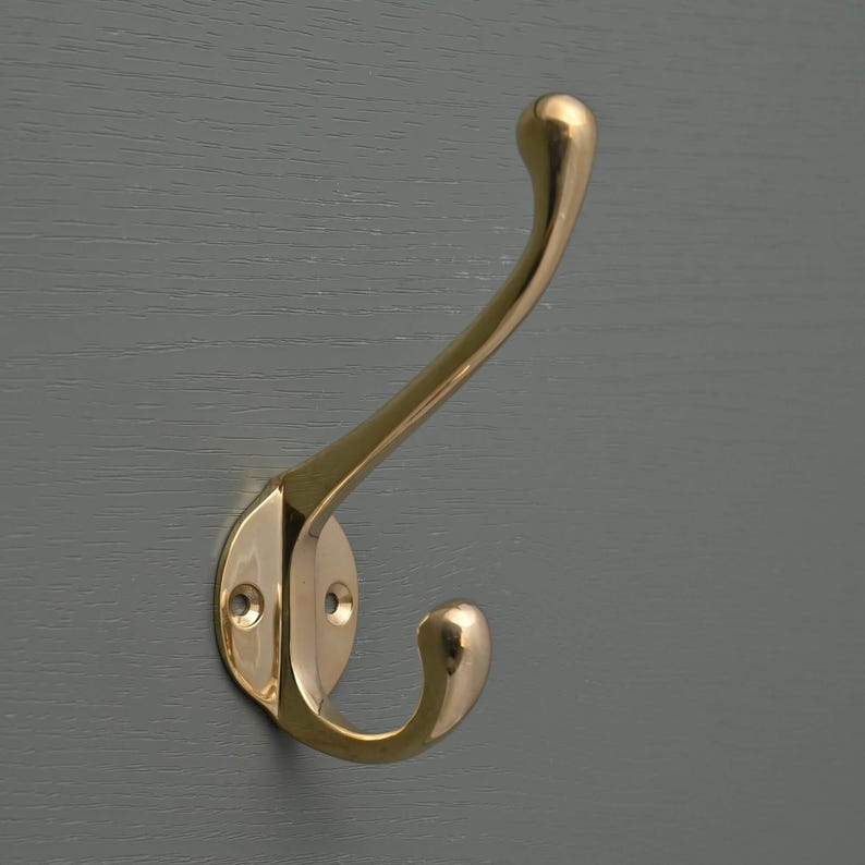 Solid Brass Wall Hook Vintage Gold Antique Style for Bathroom