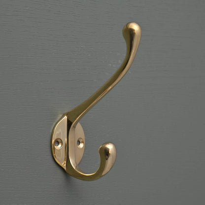Solid Brass Wall Hook Vintage Gold Antique Style for Bathroom