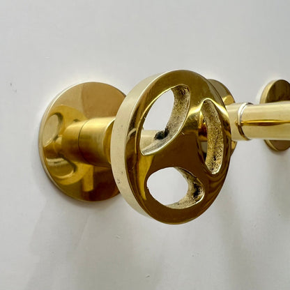 Polished Brass Wall-Mounted Industrial Faucet