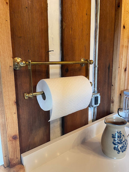Unlacquered Brass Wall-Mounted Paper Towel Holder