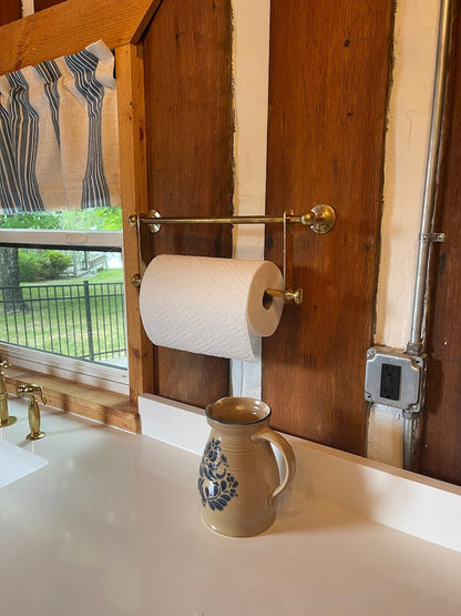 Unlacquered Brass Wall-Mounted Paper Towel Holder