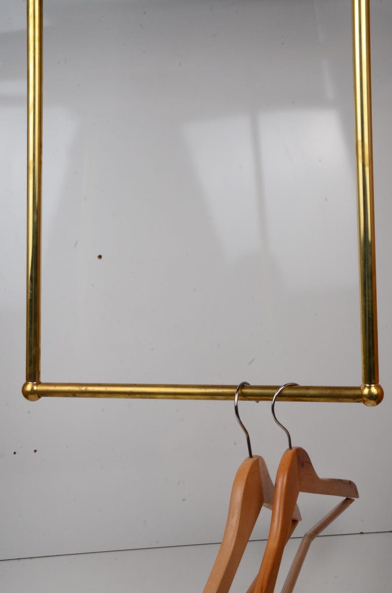 Unlacquered Brass Ceiling Clothes Rack