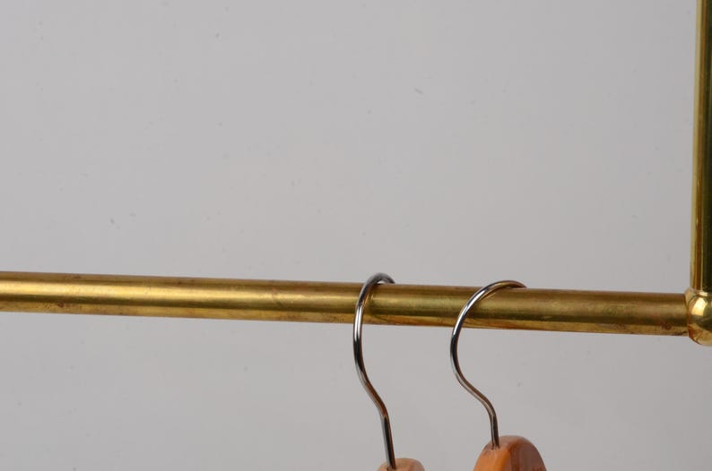 Unlacquered Brass Ceiling Clothes Rack
