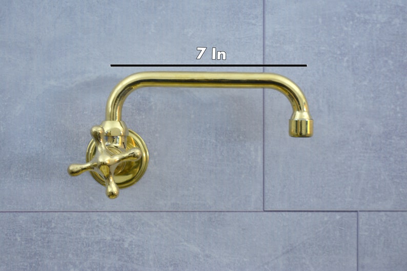 Wall Mounted Solid Brass Cold Water Faucet with Cross Handle