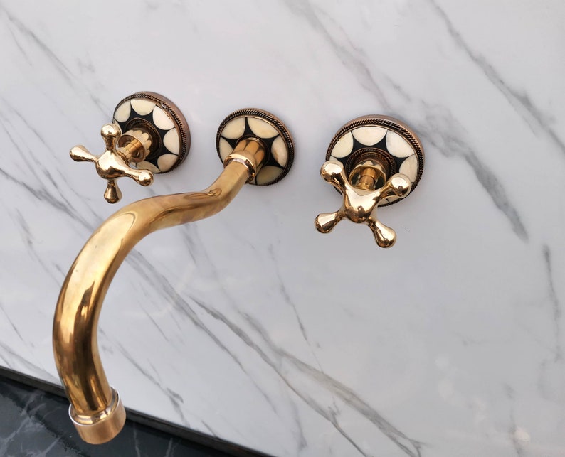 Moroccan Inlay Brass Wall Fauce