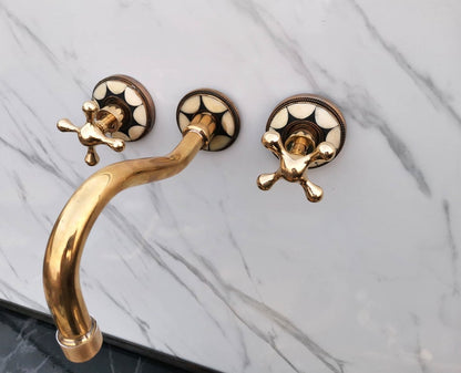 Moroccan Inlay Brass Wall Fauce