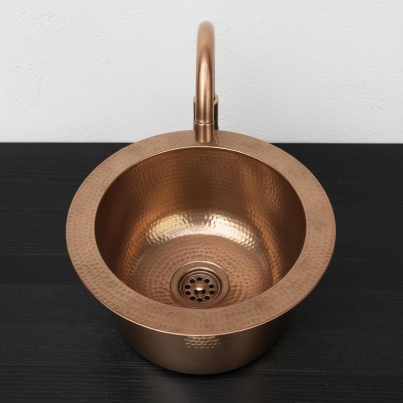 Hand-Hammered Copper Farmhouse Kitchen Sink
