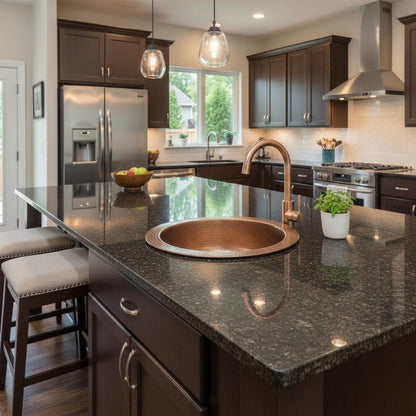 Hand-Hammered Copper Farmhouse Kitchen Sink