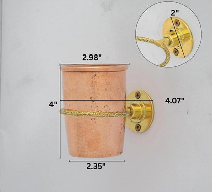 Unlacquered Copper Toothbrush Holder, Bathroom Cup