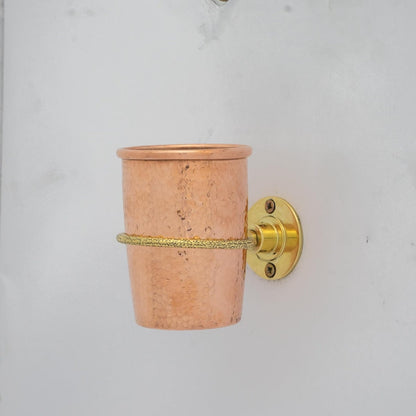 Unlacquered Copper Toothbrush Holder, Bathroom Cup