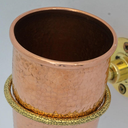Unlacquered Copper Toothbrush Holder, Bathroom Cup