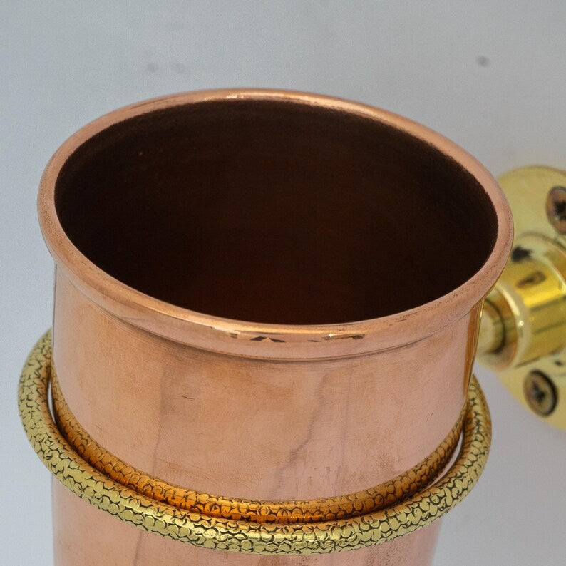Unlacquered Copper Toothbrush Holder, Bathroom Cup