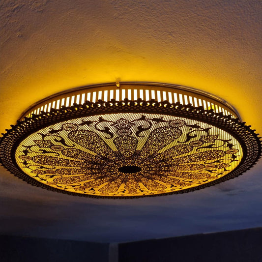 Moroccan Filigree Brass Ceiling Light