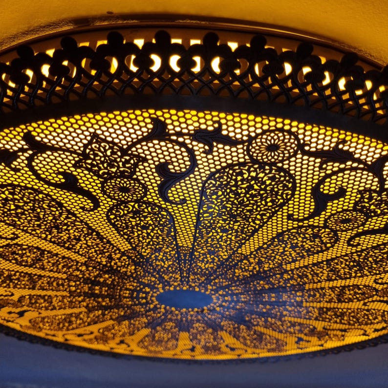 Moroccan Filigree Brass Ceiling Light