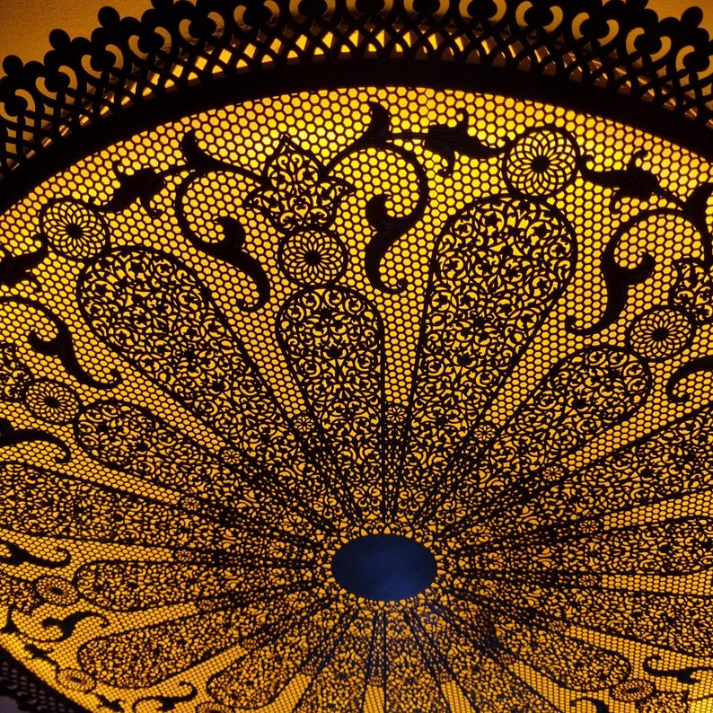 Moroccan Filigree Brass Ceiling Light