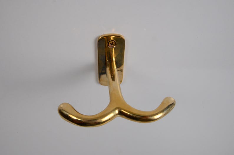 Unlacquered Solid Brass Ceiling Double Hook