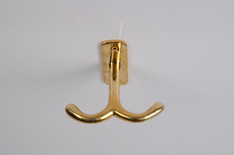 Unlacquered Solid Brass Ceiling Double Hook