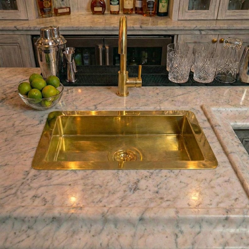 Luxury Solid Brass Drop-In Kitchen Sink
