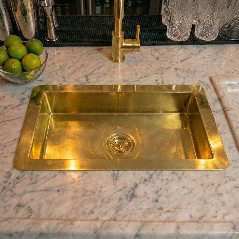 Luxury Solid Brass Drop-In Kitchen Sink