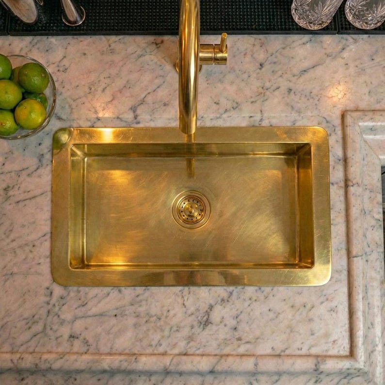 Luxury Solid Brass Drop-In Kitchen Sink